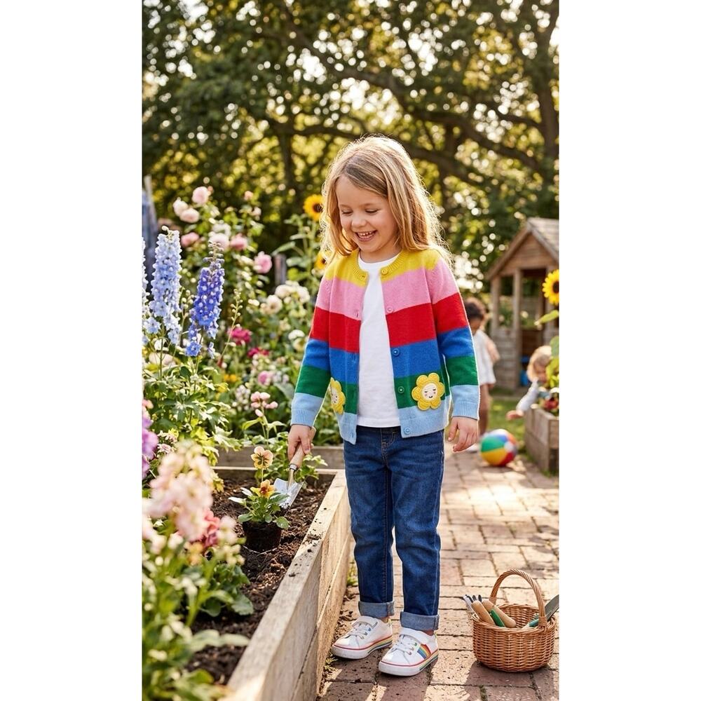 NWT❤️Mini Boden KIDS' STRIPE CARDIGAN sz11-12y